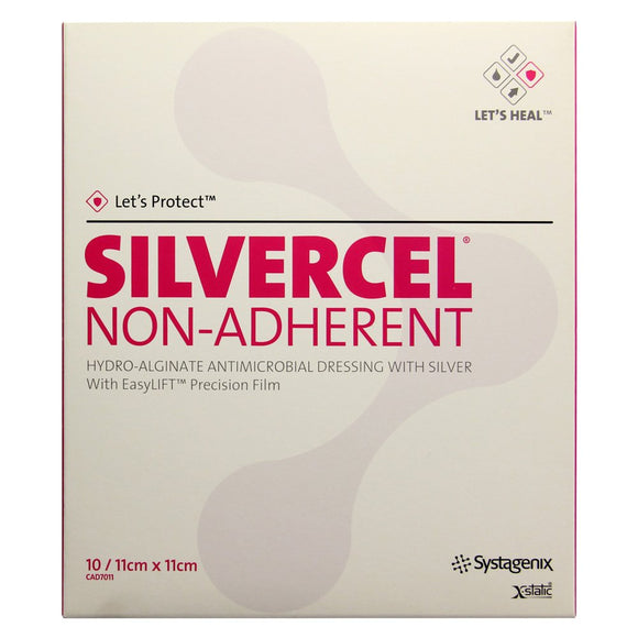 Silvercel D7707 Non-Adherent Dressing, 11cm x 11cm, Pack of 10