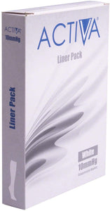 Activa Stocking Liners Pack,White, Size XX Large, Pack of 3 x 10mmHg White Closed Toe Liners