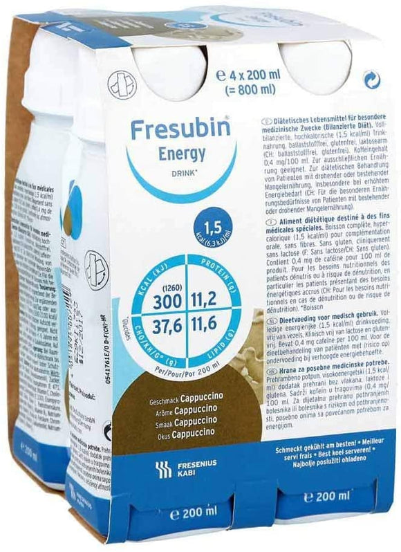 Fresenius Kabi Fresubin Energy Drink Cappuccino Drink bottle, 4 x 200 mlindividual pack1 x 2,75 kg)