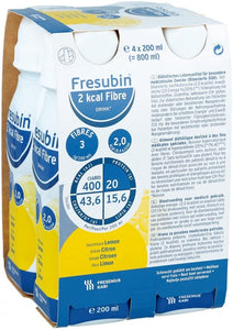 Fresenius Kabi FRESUBIN 2 KCAL Fibre Drink Lemon Water Bottle, 200 ML, 1er Pack (1 x 2.75 kg x 4)