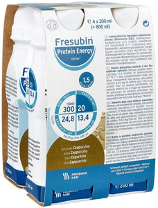 Fresenius Kabi FRESUBIN Protein Energy Drink Cappucc. Bottle, 4 x 200 ml Pack of 1 x 1 Kg