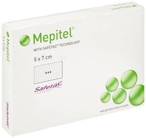 Mepitel 99XX0268 Wound Contact Layer Silicone Dressing, 5cm x 7cm, Pack of 5