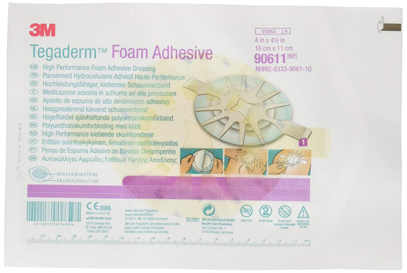 3M 3041589.0 Tegaderm Foam Dressing Adhesive, Oval, Pack of 10