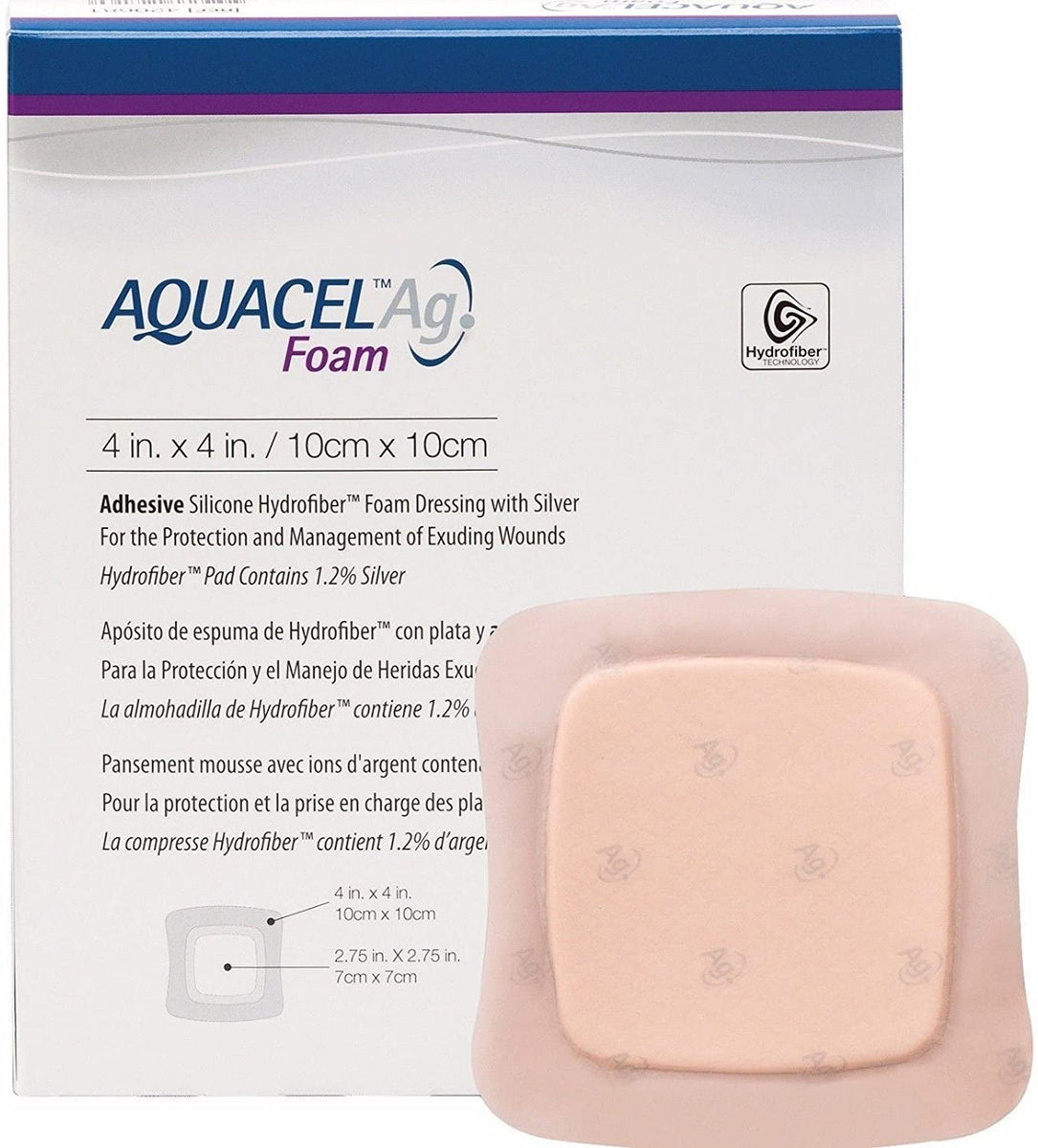 Aquacel AG Foam Adhesive Dressings 10cm x 10cm x 5 – Harpers Healthcare