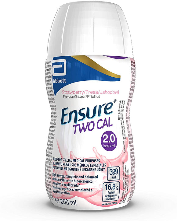 Ensure TwoCal Milkshake Style Nutritional Supplement Drink, Strawberry Flavour, Contains Protein, Vitamins and Minerals (30 x 200ml Bottles), 6000 Millilitre