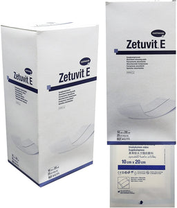 Zetuvit E Sterile Cellulose First Aid Wound Injury Absorbent Dressings - 10cm x 20cm - (25 Pack)