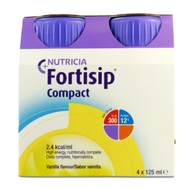 6  x Fortisip Compact Vanilla  (4 x 125ml) - Total 24 x 125ml